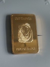 THE LION KING OF AFRICA - SUID AFRIKA KRUGERRAND - 1OZ 0.999 GOLD LAYERED BAR