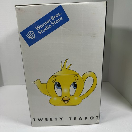 Vtg retired RARE TWEETY Bird ceramic Teapot Warner Brothers Store NIB Open Box - Picture 2 of 4