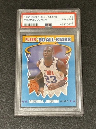 1990 Fleer All-Stars Michael Jordan #5 PSA 8 HOF (Strong Centering)