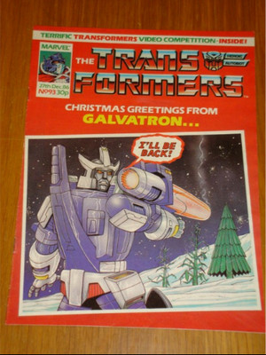 TRANSFORMERS BRITISH WEEKLY #93 DECEMBER 1986 CHRISTMAS  MARVEL UK COMIC