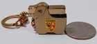 Japanese Crown Figural Dog Shape Key Chain Fob Gold Tone Lighter Unfired JGBX26