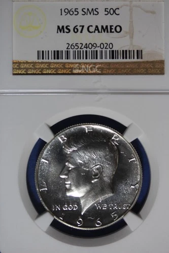 1965 SMS NGC 50C MS67 CAMEO KENNEDY HALF DOLLAR #B50647
