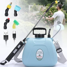 Electric Garden Sprayer 2.1 Gallon, 4 Mist Nozzles, Telescopic Wand