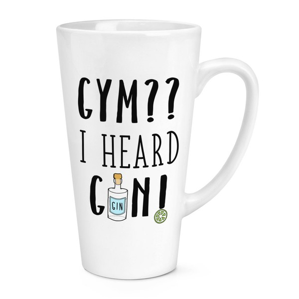 Fitness I Heard Gin 483Ml Groß Latte Becher Tasse - Lustig Und Tonic Cocktail-image