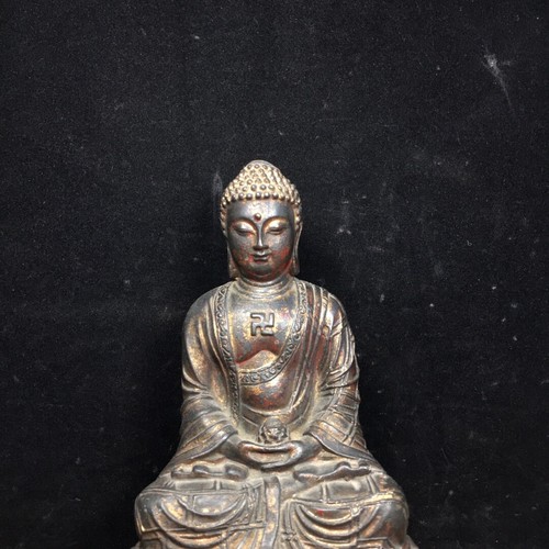 Statua Buddha in rame puro di Buddha Shakyamuni - Foto 2 di 9