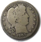 1905 S 25c Barber Silver Quarter Dollar Twenty Five Cents San Francisco
