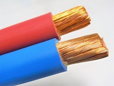 50' 2/0 WELDING BATTERY CABLE 25' RED 25' BLUE 600V USA EPDM HEAVY DUTY COPPER