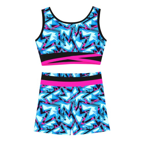 Kids Girls Sport Outfit Jogger Vest With Shorts Running Tracksuit Exercise Gym - Picture 26 of 57