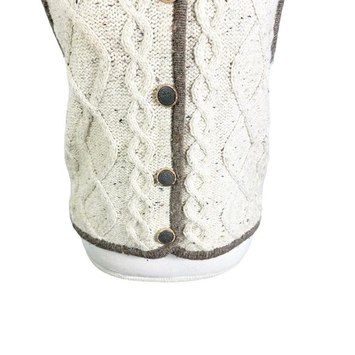 Obermeyer Cable Knit Sweater Artsy Button Cardigan Embroidery Womens Size S VTG - Picture 6 of 10