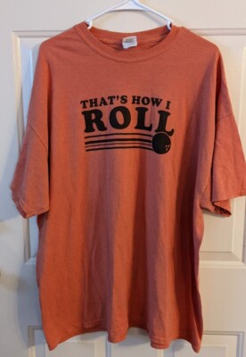Vintage That's How I Roll Vintage 2XL Orange Bowling Tee Unisex, Sister Bay Bowl