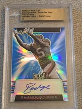 DAMARKUS LODGE 2019 LEAF METAL DRAFT AUTOGRAPH PROOF #1/1 OLE MISS REBELS