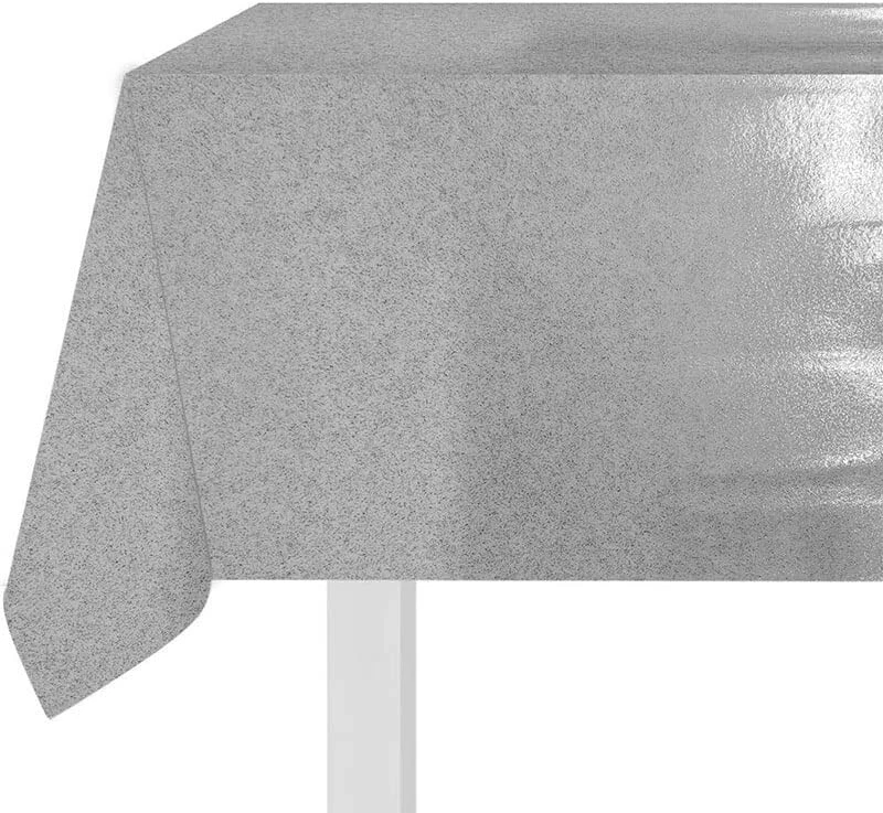 Tovaglia Cerata Trasparente Glitterata Argento PVC plastica trasparente cucina - Immagine 3 di 4