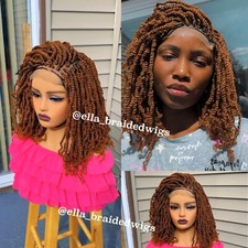 Ready To Ship Kinky Twists Wig Closure Lace Wig Braided Wigs For Black Women