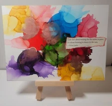 Unique One of a Kind 5 x 7" Handmade Alcohol Ink Abstract Art Ready To Frame