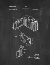 Roll Film Camera Patent Print Chalkboard