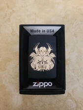 Zippo Lighter Matte Black- Samurai  Laser Engraved Lighter -New-