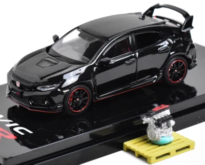 HobbyJapan 1:64 Black Civic Type R FK8 Vtec Engine Model