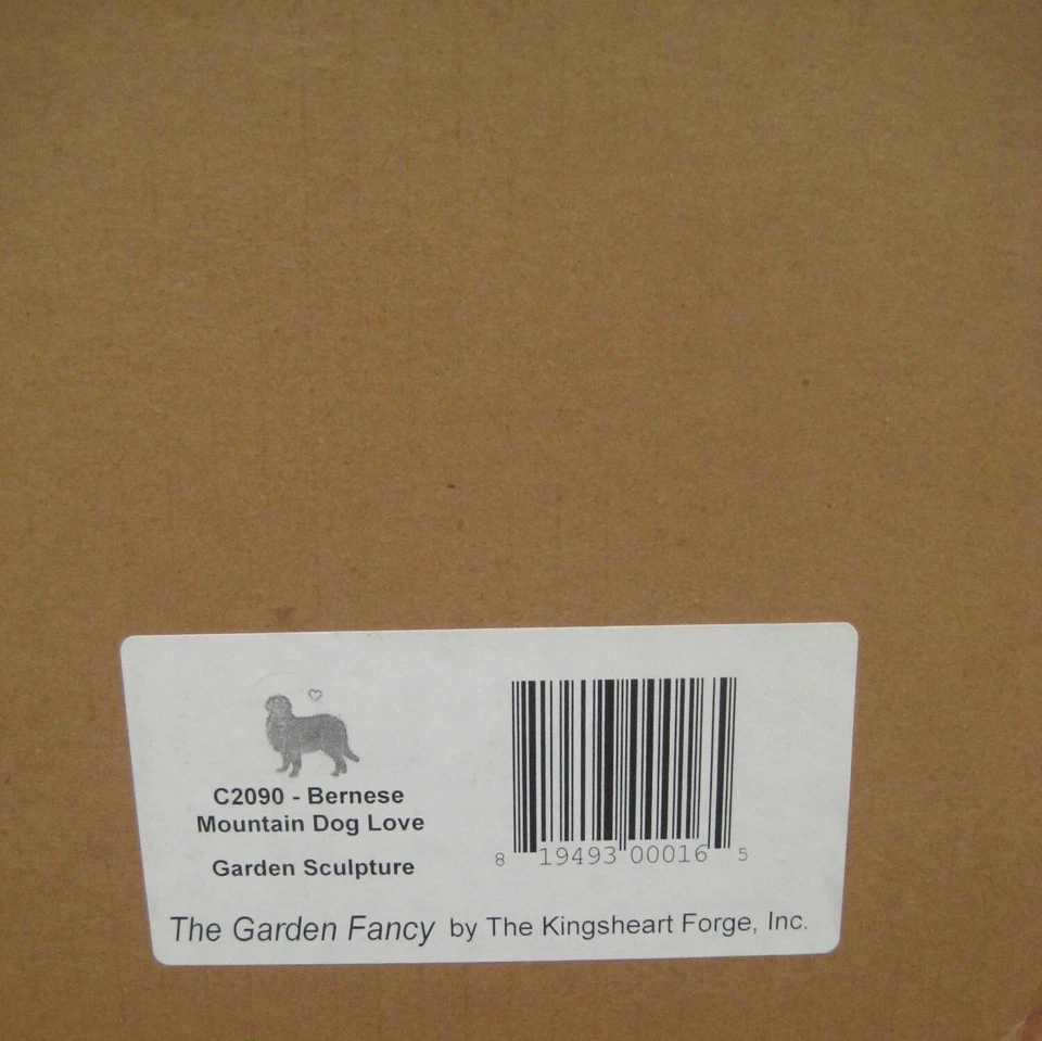 Escultura de metal de lujo The Garden Kingsheart Forge perro de montaña bernés DEFECTO DE EE. UU. Foto 4 de 4