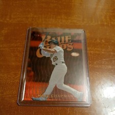 2019 Topps Finest Matt Chapman Blue Chips Red Refractor #D 5/5 