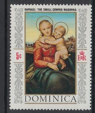 timbre NEUF - 5 c République Dominicaine DOMINICA - Raphael 1968,