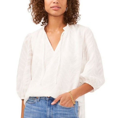 Neu mit Etikett Vince Camuto DAMEN JACQUARD ZEBRA-PRINT 3/4-ÄRMEL TUNIKA/TOP ELFENBEIN MEDIUM - Bild 1 von 9