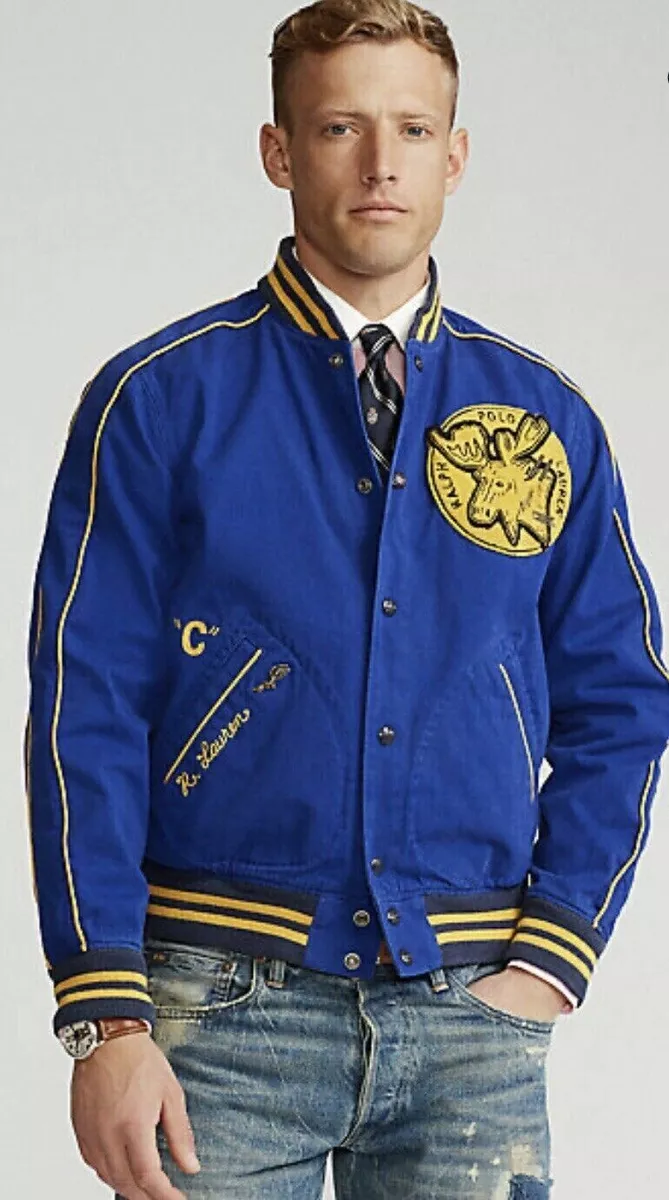 498 NWT Spring 2020 POLO RALPH LAUREN Letterman Pine Lake Moose Jacket Size S
