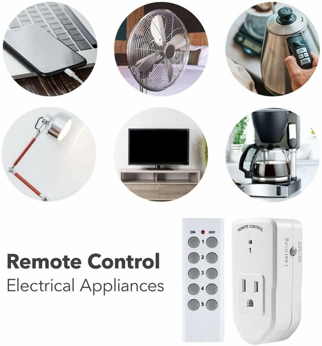 BN-LINK Paquete de 5 Toma de Control Remoto Inalámbrico Interruptor Enchufe de Alimentación para Luces - Imagen 5 de 8