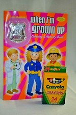 Coloring Book  Crayons WHEN I'M Grown UP 3D BADGE 2003 Police FIREFIGHTER Dr
