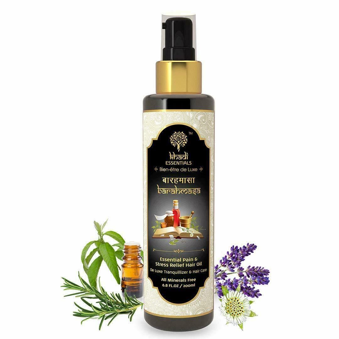 Khadi Essentials Bhringraj Hair Oil wih Amla And Rosemary For Hair Growth 200ml