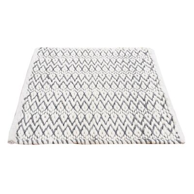 2'2''x2'2'' Ivory Flat Weave Pile 100% Wool Hand Woven Big Knots Square Rug R87415