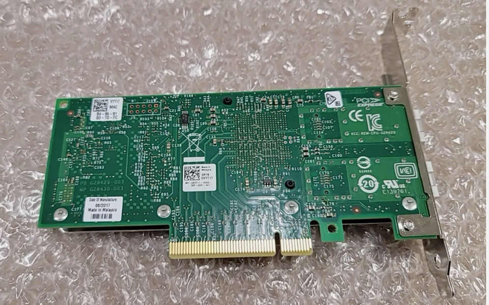 Tarjeta De Red Dell Intel X520-DA2 Dual SFP+ 10G - 2 Puertos, Modelo 0XYT17, Usada Pero Funcional