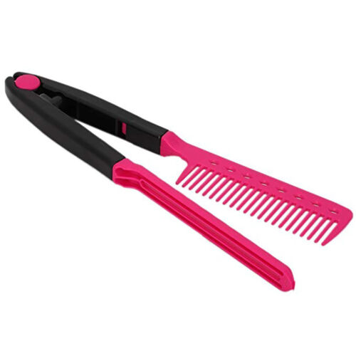 V Shape Hair Straightener Comb for Styling, DIY Salon Hairdressing Tool, Keratin
