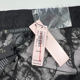 Victoria's Secret VS Archives Sheer  Lace High Waist Pants Tight  Black  XL NWT