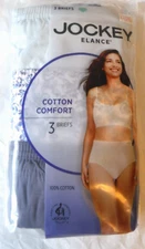 Jockey 3 Briefs Panties Cotton waistband 1486 Blue Iris bloom mix sz 10