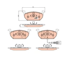 Brake pad set, disc brake Cotec TRW GDB2080 for VW Seat