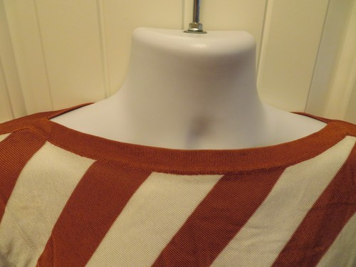 DOLCE & GABBANA Women's Orange Striped Boat Neck Top Shirt 42 Authentic Italy - Picture 2 of 14