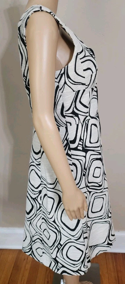 Женское платье-футляр LIDA BADAY размер 12 черно-белое жаккардовое без рукавов вечернее - Изображение 3 из 4