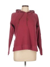 Columbia Hoodie Women's Large Burgundy Pullover Textured Cotton Blend Excellent