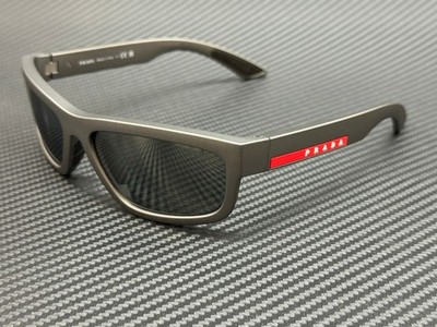 PRADA LINEA ROSSA PS 05ZS 16X7W1 Metal Grey Mirror Men's 59 mm Sunglasses