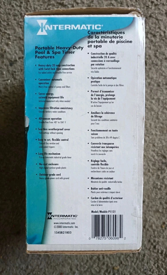 Intermatic P1131 Heavy Duty Above Ground Pool Pump Timer With Twist Lock Plug - Image 2 of 4