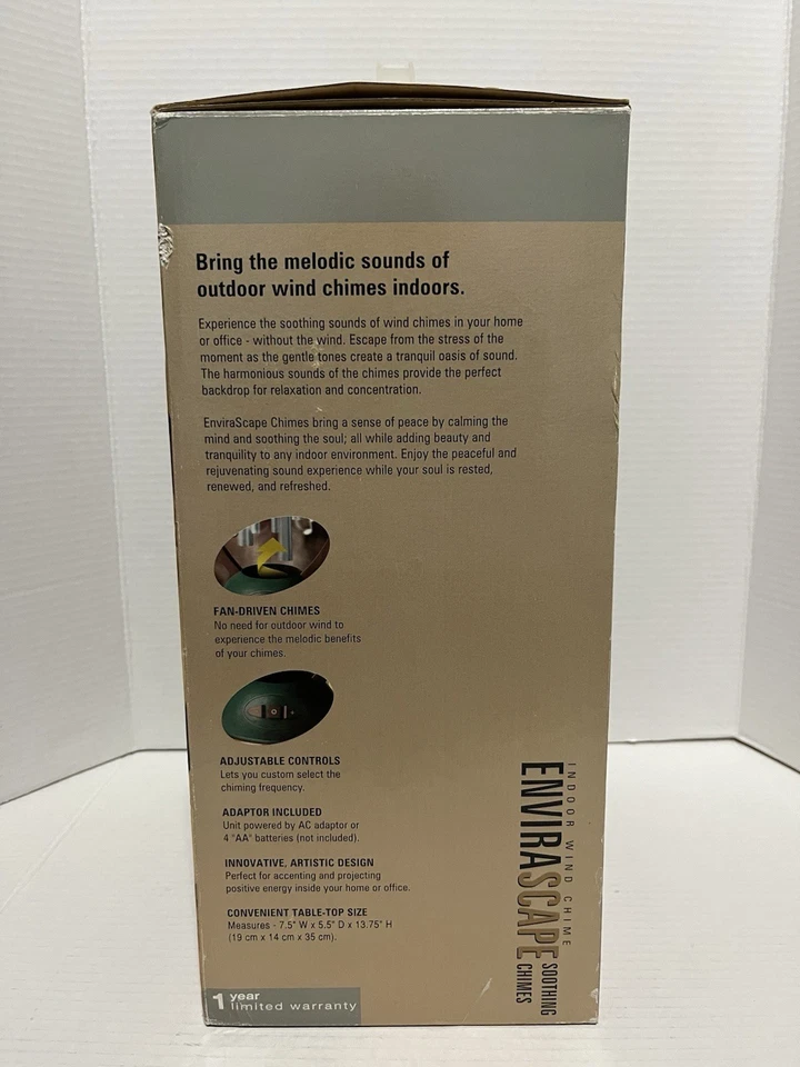 Homedics WC-100 Carillon a vento da interno paesaggio circostante Carillon tranquillo - NUOVO IN SCATOLA - Immagine 2 di 4