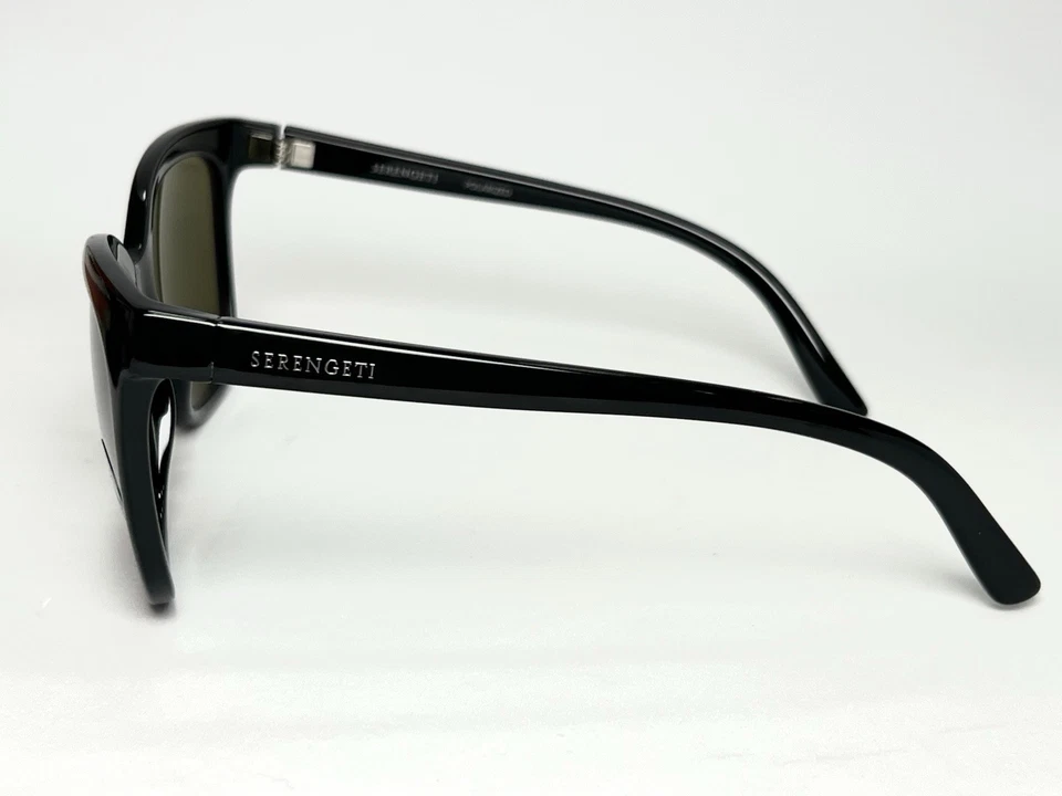 Nuevas Gafas de Sol Serengeti Agata 8971 Redondas Negras Polarizadas Verde 50-130 Italia Foto 2 de 4