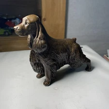 T. Acevedo Tony Acevedo Signed Bronze Finish SPANIEL Dog Sculpture (Broken Tail)