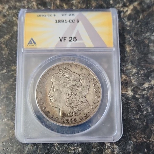 Morgan Dollar 1891 Carson City $1 Silver ANACS VF 25 Circulated KM#110