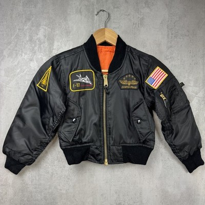 Rothco Fliegerjacke Kinder XS schwarz orange Wende MA1 Fighter Bomberjacke