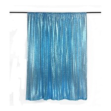 Turquoise Sequin Backdrop Curtain 4x10ft Sparkly Sequin Fabric Photo Booth Cu...