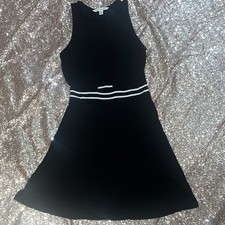 American Eagle Outfitters XS Black Knit Fit & Flare Sleeveless Cutout Dress