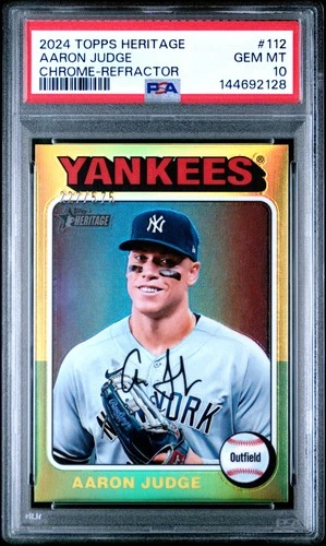 144692128 Aaron Judge 2024 Topps Heritage Chrome #112 Refractor /575 PSA 10