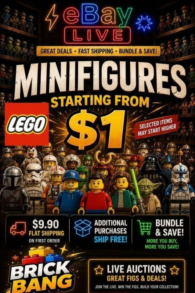 🔥 $1 Start LEGO Minifigure LIVE Auction • Genuine LEGO • Bundle & Save