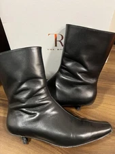 Women 6.5US THE ROW Shoes Leather Short Boots Size 37 Limited Edition VHTF Popul